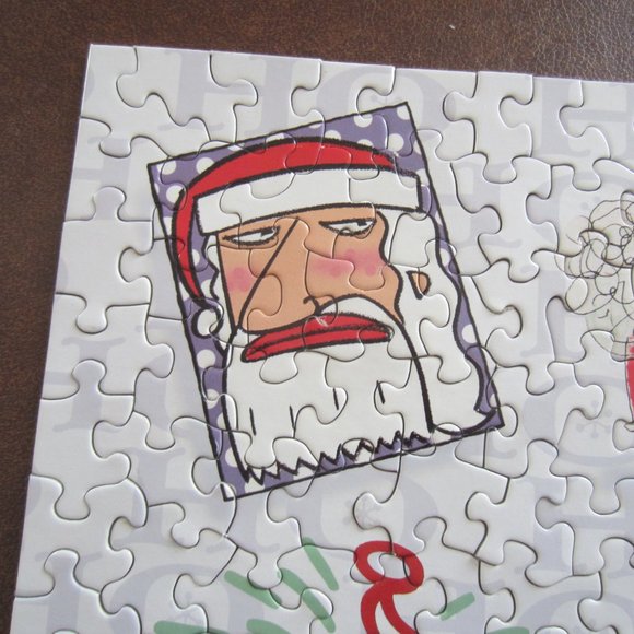 Springbok Shoebox Vintage 500 piece Puzzle Whimsical Santa Clauses 18x23-1/2" - Picture 6 of 7
